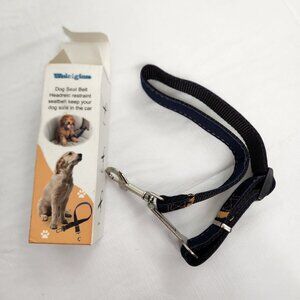 Dog Seatbelt Leash Clip Adjustable Black Denim